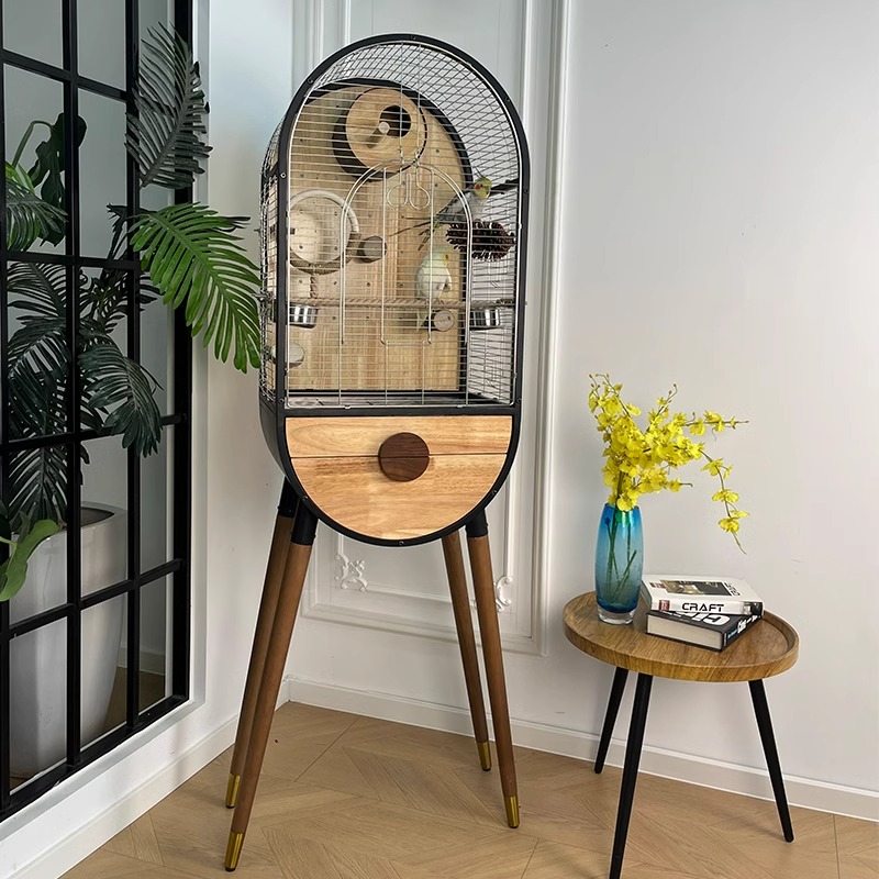 Natuurlijke stalen houten vogelkooi verwijderbare villa papegaai fokkooien Natuurlijke stalen houten vogelkooi verwijderbare villa papegaai fokkooien