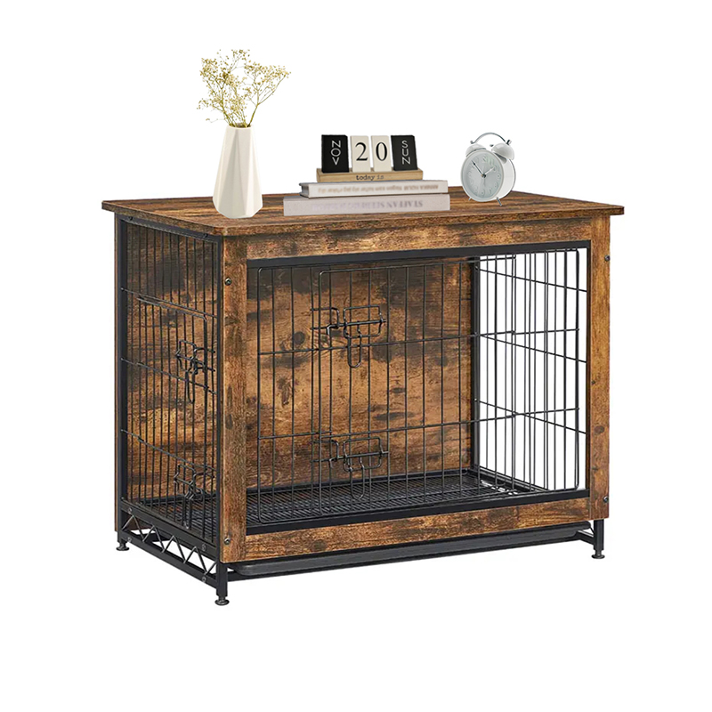 Rustiek bruin binnen houten meubelstijl hondenkooi Rustiek bruin binnen houten meubelstijl hondenkooi