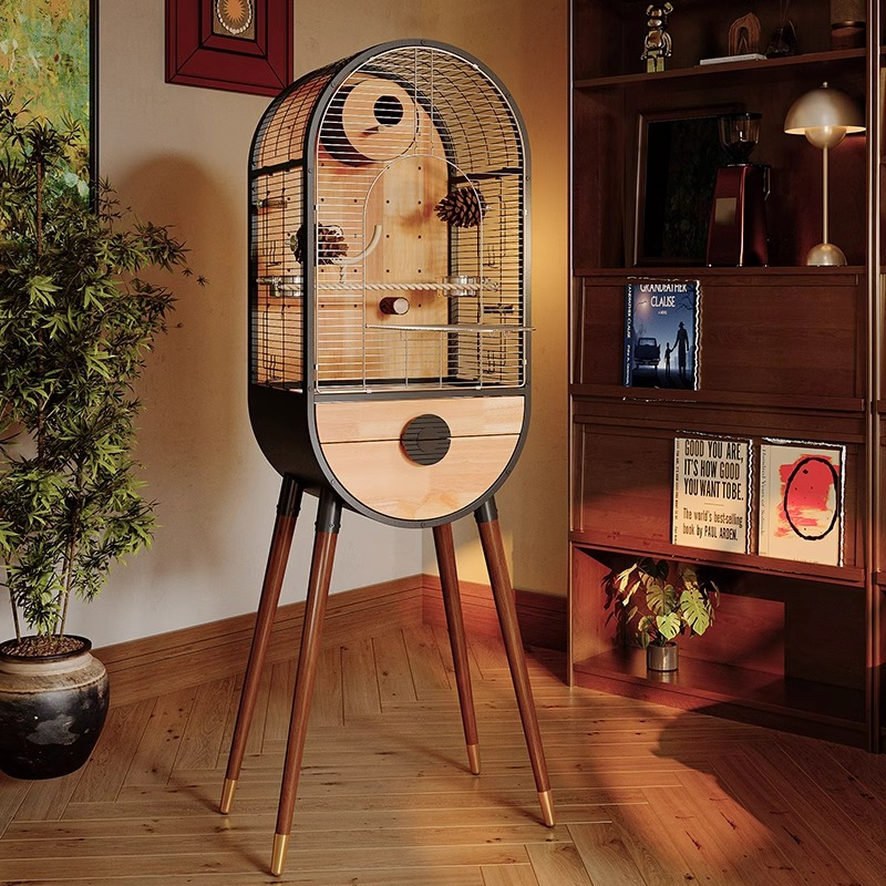 Natuurlijke stalen houten vogelkooi verwijderbare villa papegaai fokkooien Natuurlijke stalen houten vogelkooi verwijderbare villa papegaai fokkooien