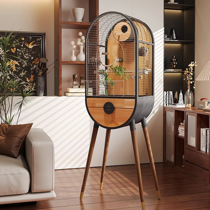 Natuurlijke stalen houten vogelkooi verwijderbare villa papegaai fokkooien Natuurlijke stalen houten vogelkooi verwijderbare villa papegaai fokkooien