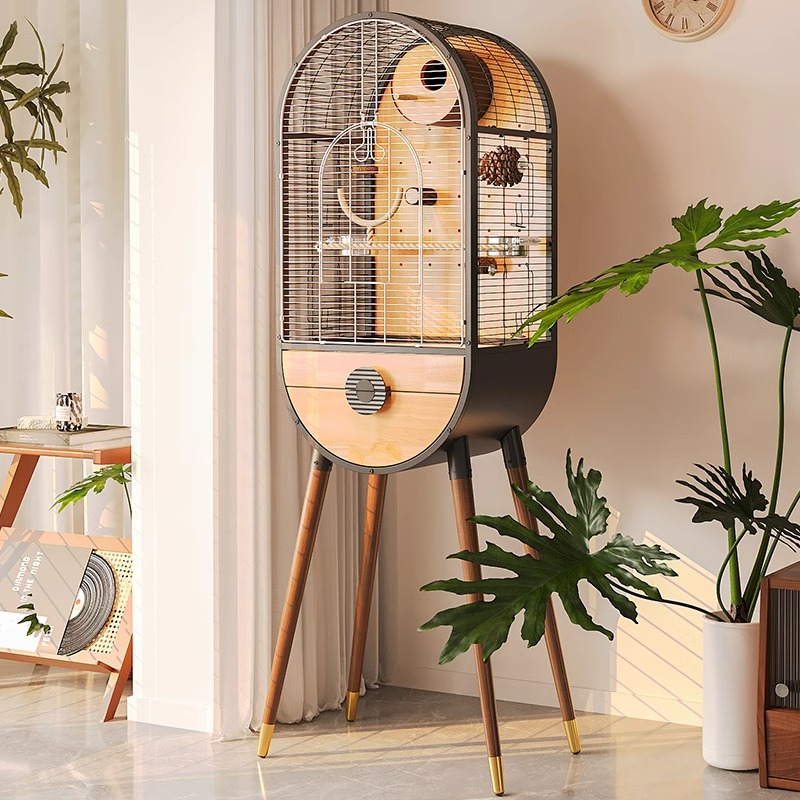 Natuurlijke stalen houten vogelkooi verwijderbare villa papegaai fokkooien Natuurlijke stalen houten vogelkooi verwijderbare villa papegaai fokkooien