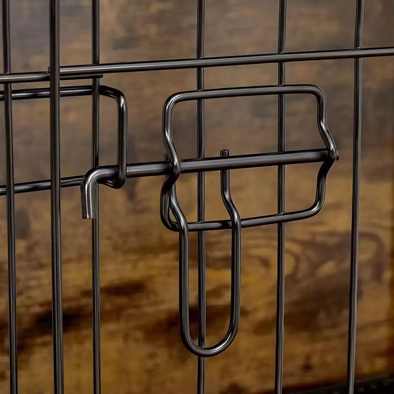 Rustiek bruin binnen houten meubelstijl hondenkooi Rustiek bruin binnen houten meubelstijl hondenkooi