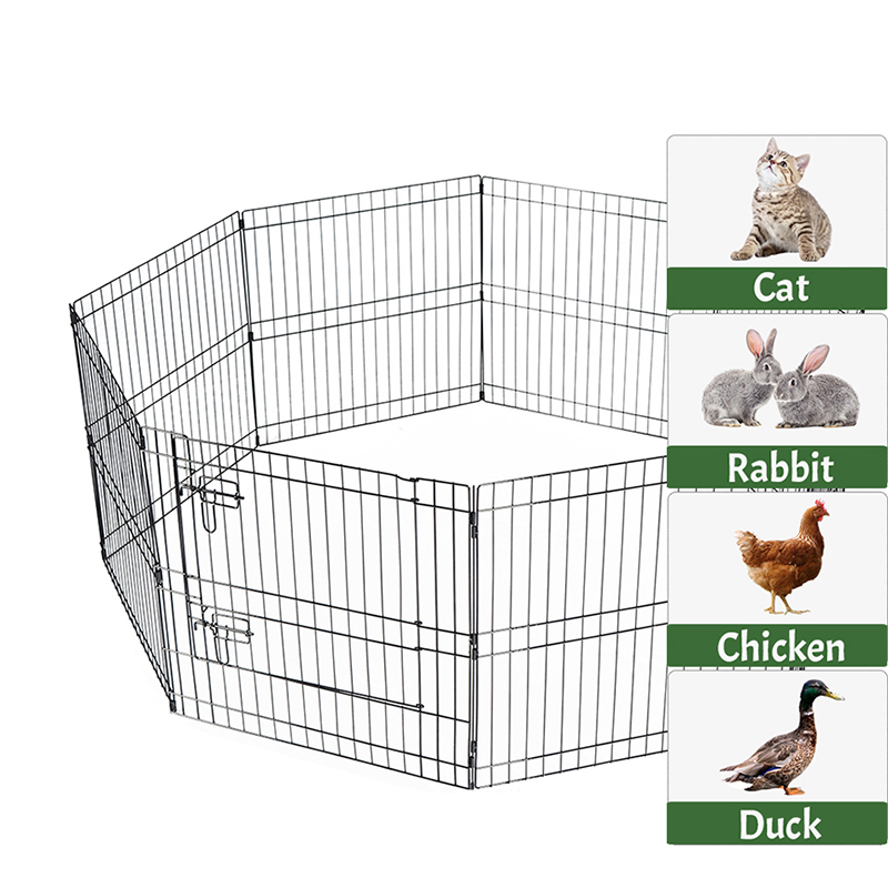 8-panel opvouwbare draad metalen hondenspelen met bovenklep en onderste pad 8-panel opvouwbare draad metalen hondenspelen met bovenklep en onderste pad