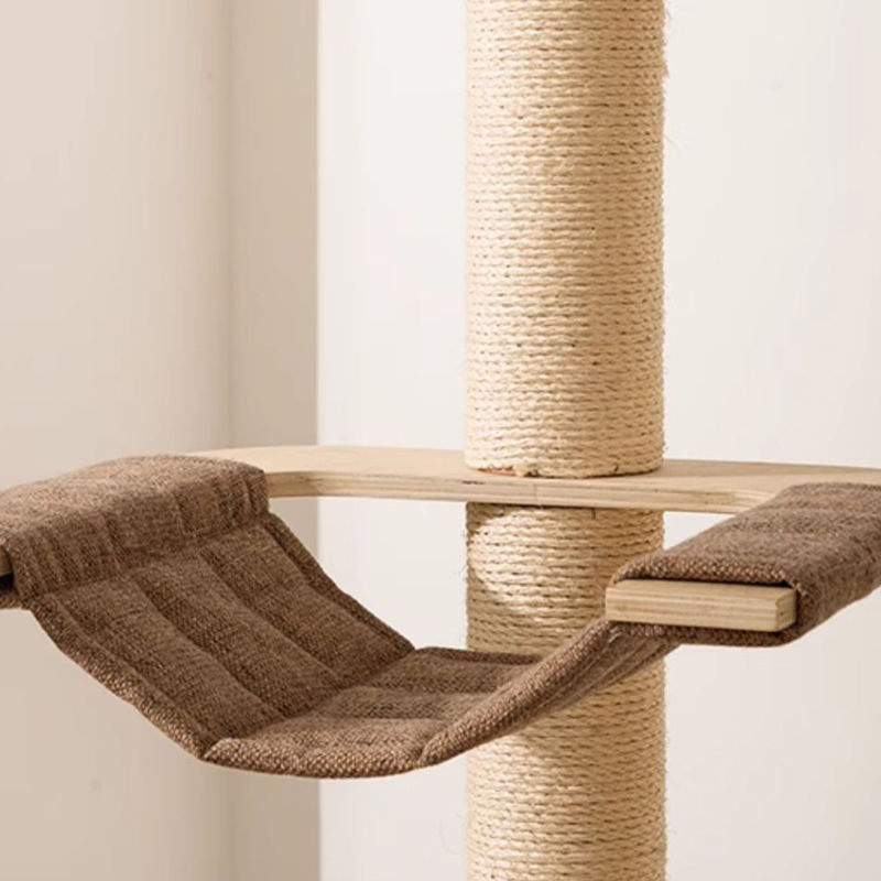 Vloer tot plafond houten condo klimframe kattenboomtoren Vloer tot plafond houten condo klimframe kattenboomtoren