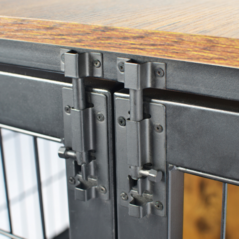 Houten meubelstijl hondenkooi met wielen Houten meubelstijl hondenkooi met wielen