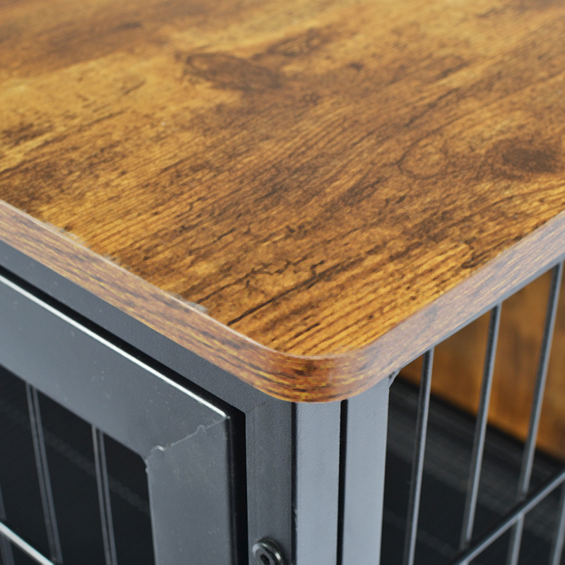 Houten meubelstijl hondenkooi met wielen Houten meubelstijl hondenkooi met wielen