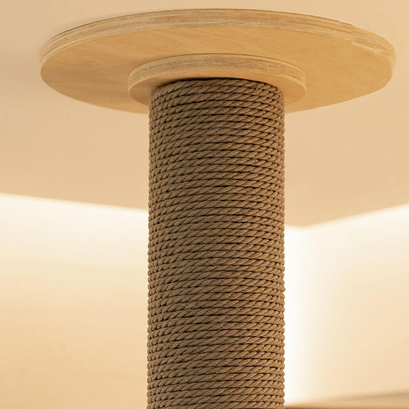 Torenbodem tot plafond binnen vaste houten klimframe kattenboom Torenbodem tot plafond binnen vaste houten klimframe kattenboom