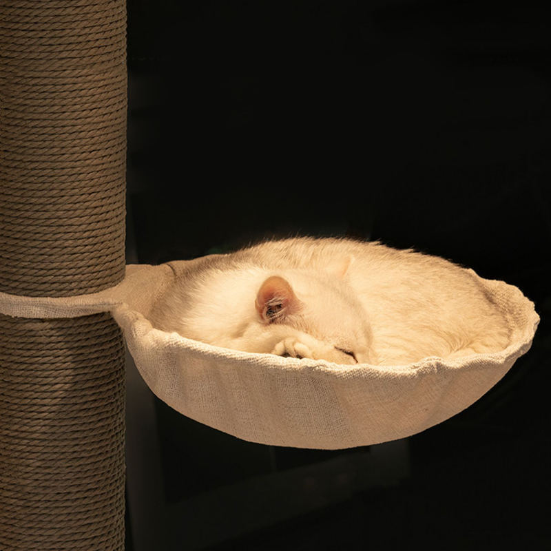 Torenbodem tot plafond binnen vaste houten klimframe kattenboom Torenbodem tot plafond binnen vaste houten klimframe kattenboom