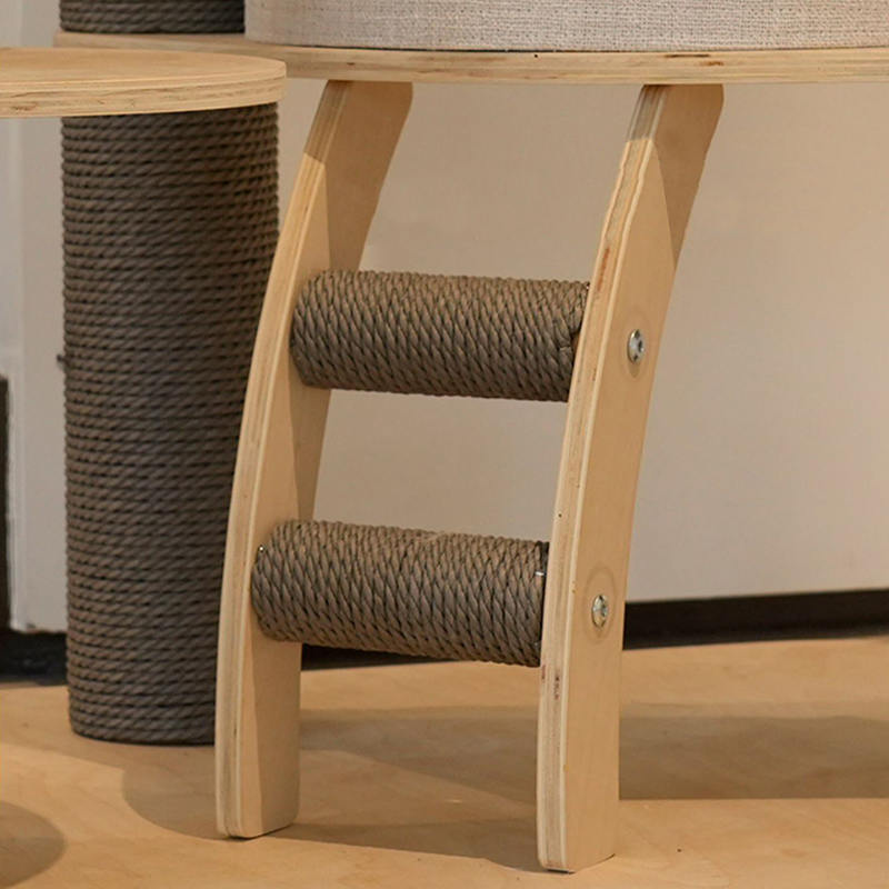 Torenbodem tot plafond binnen vaste houten klimframe kattenboom Torenbodem tot plafond binnen vaste houten klimframe kattenboom