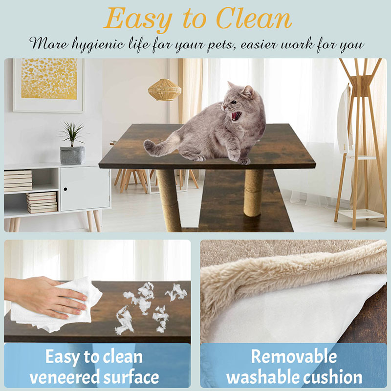 Houten toren kattenhuis sisal krabpalen kattenboom klimframe Houten toren kattenhuis sisal krabpalen kattenboom klimframe