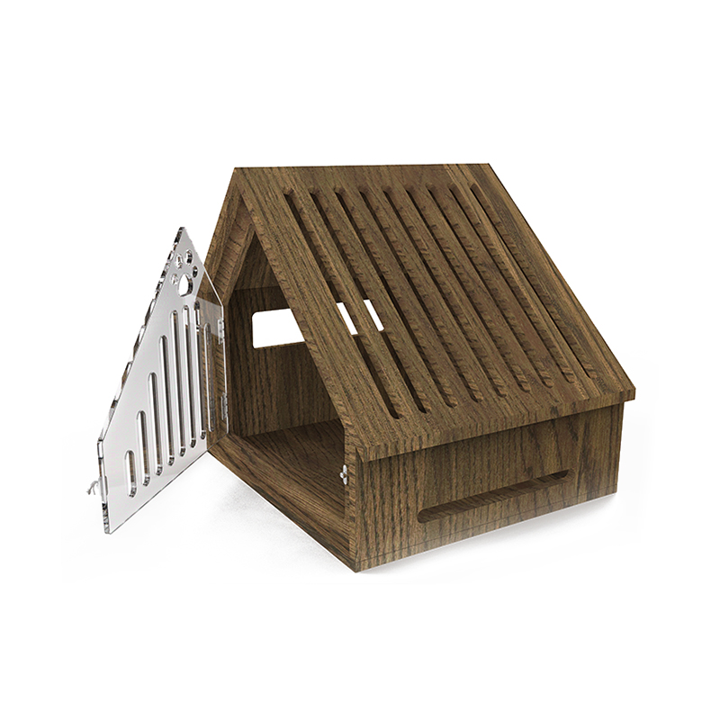 Moderne overdekte houten kattenhuis meubelstijl kattenkooi met krasbord Moderne overdekte houten kattenhuis meubelstijl kattenkooi met krasbord