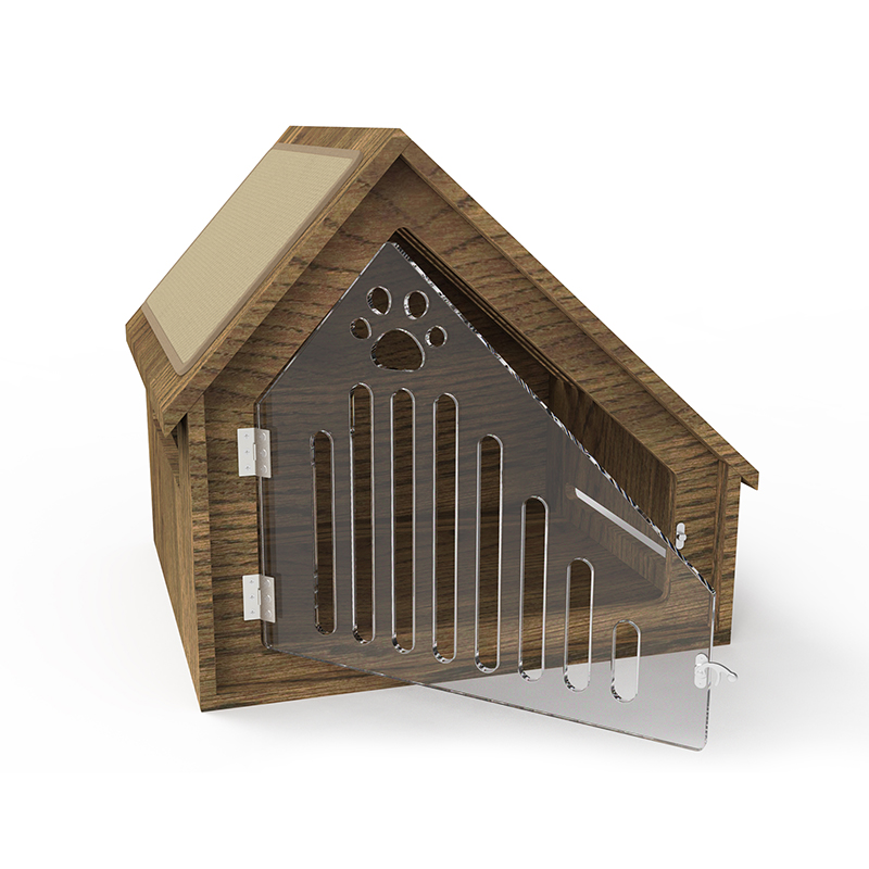 Moderne overdekte houten kattenhuis meubelstijl kattenkooi met krasbord Moderne overdekte houten kattenhuis meubelstijl kattenkooi met krasbord