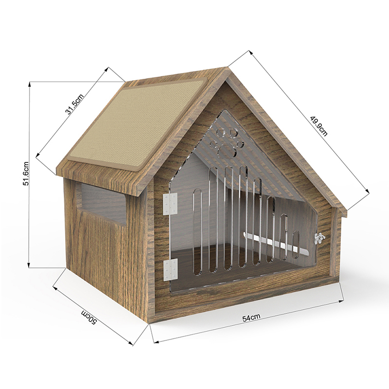 Moderne overdekte houten kattenhuis meubelstijl kattenkooi met krasbord Moderne overdekte houten kattenhuis meubelstijl kattenkooi met krasbord
