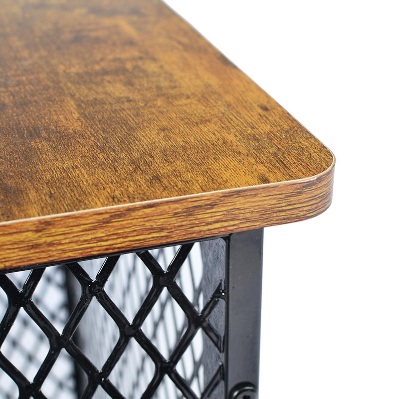 Meubelstijl grote houten hondenkooi met wielen en kussen Meubelstijl grote houten hondenkooi met wielen en kussen