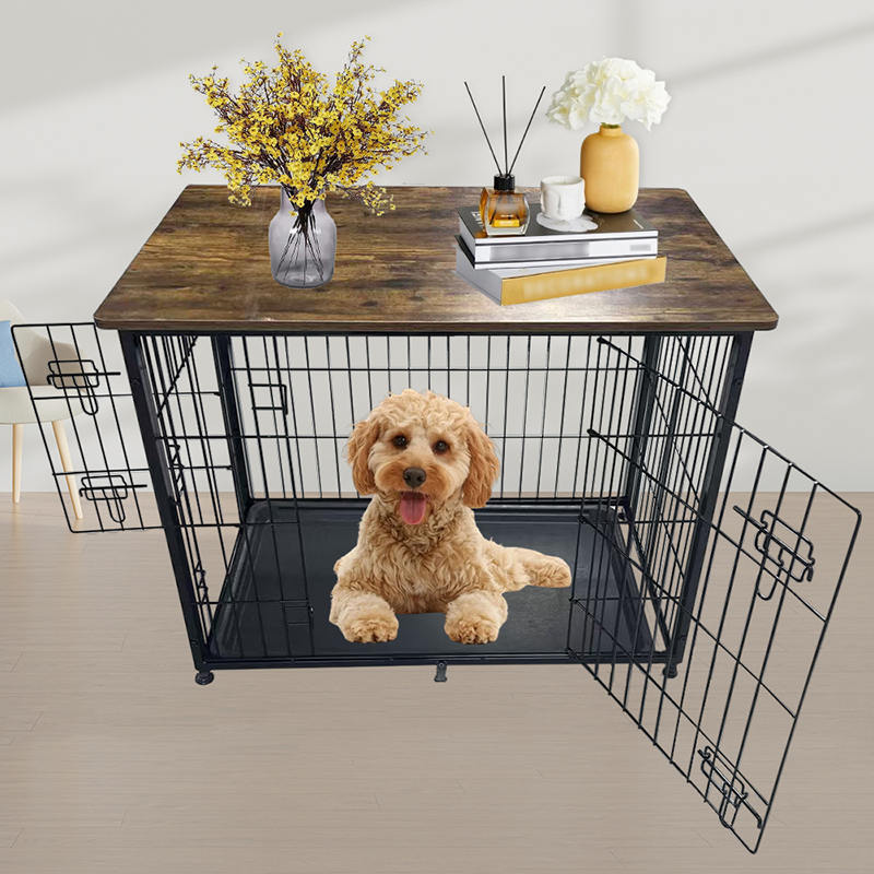 Grote houten meubels hondenkooi met verwijderbare lade Grote houten meubels hondenkooi met verwijderbare lade