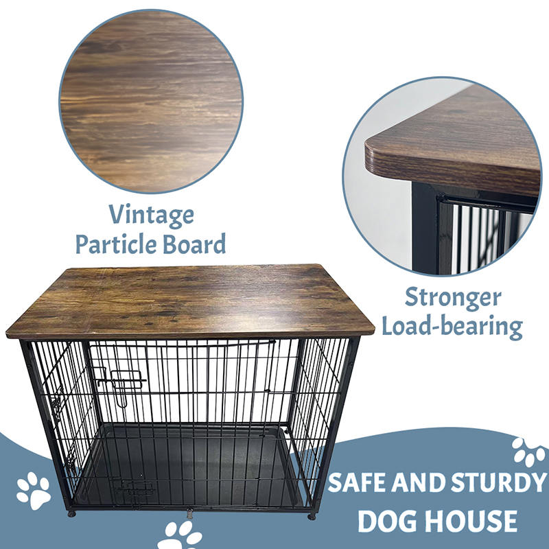 Grote houten meubels hondenkooi met verwijderbare lade Grote houten meubels hondenkooi met verwijderbare lade