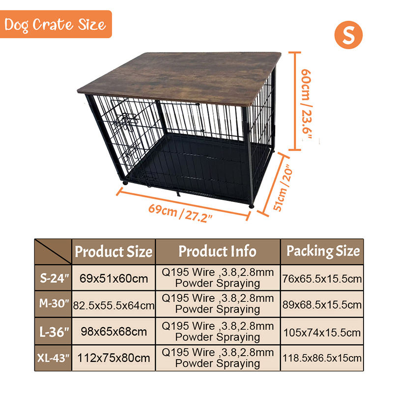 Grote houten meubels hondenkooi met verwijderbare lade Grote houten meubels hondenkooi met verwijderbare lade