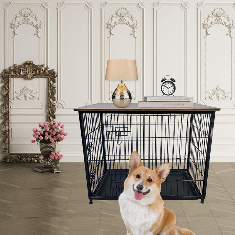 Grote houten meubels hondenkooi met verwijderbare lade Grote houten meubels hondenkooi met verwijderbare lade