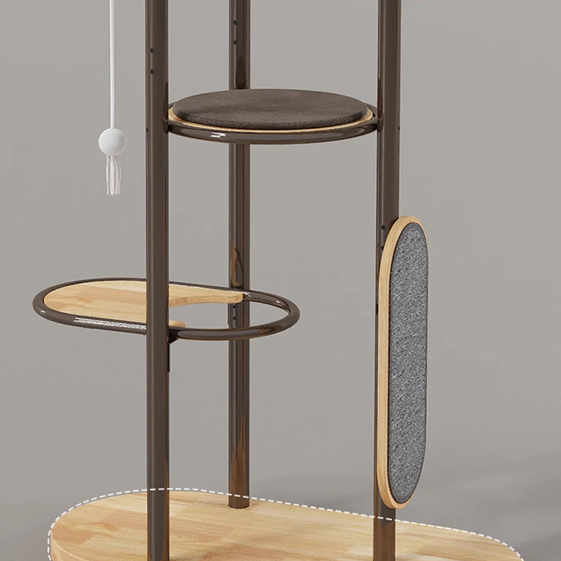 Vloer tot plafond Tall indoor rubberen hout kattenboom toren appartement met slaapmand Vloer tot plafond Tall indoor rubberen hout kattenboom toren appartement met slaapmand