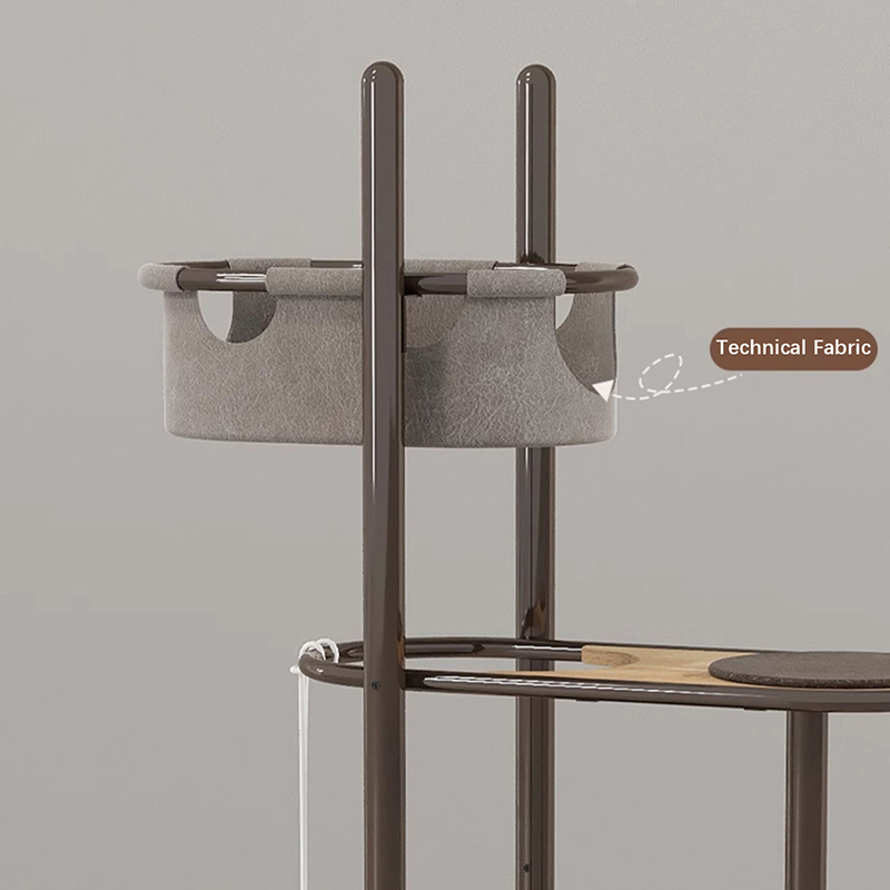 Vloer tot plafond Tall indoor rubberen hout kattenboom toren appartement met slaapmand Vloer tot plafond Tall indoor rubberen hout kattenboom toren appartement met slaapmand