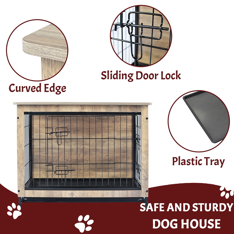 Ivoor indoor grote houten meubels stijl metalen honden krat Ivoor indoor grote houten meubels stijl metalen honden krat