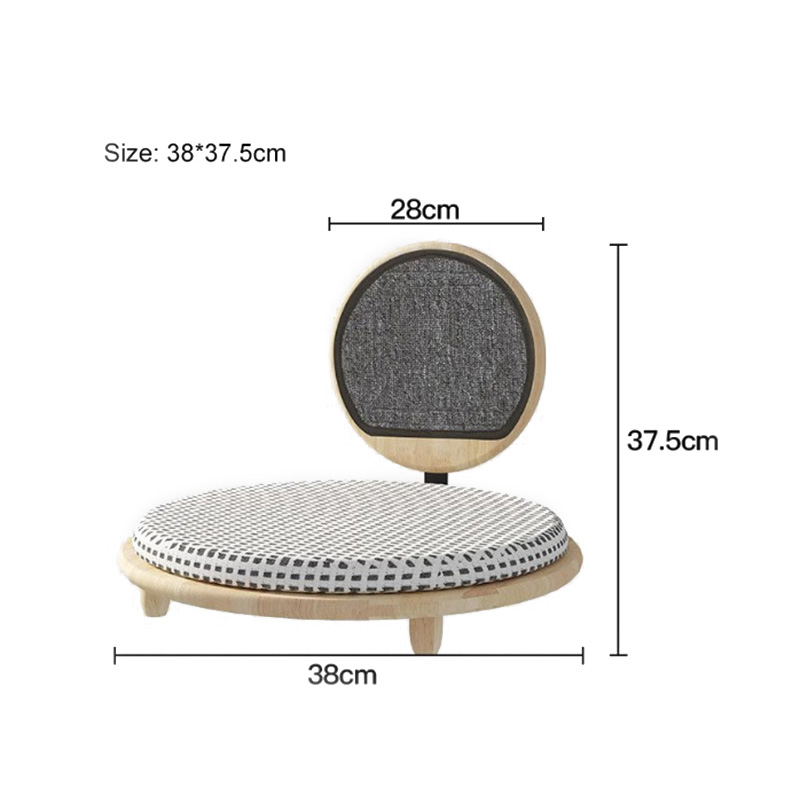 Vast hout gezellig kattenbed nest met krabbord Vast hout gezellig kattenbed nest met krabbord