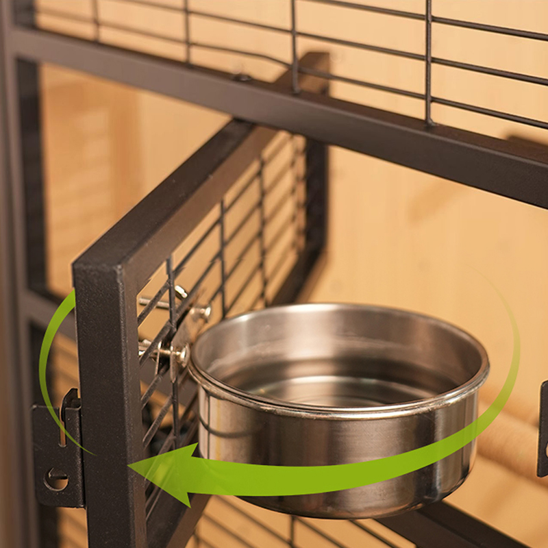 Hout en stalen kooi grote verwijderbare doe -het -zelf villa papegaai vogelsokkooien met standaardwielen Hout en stalen kooi grote verwijderbare doe -het -zelf villa papegaai vogelsokkooien met standaardwielen