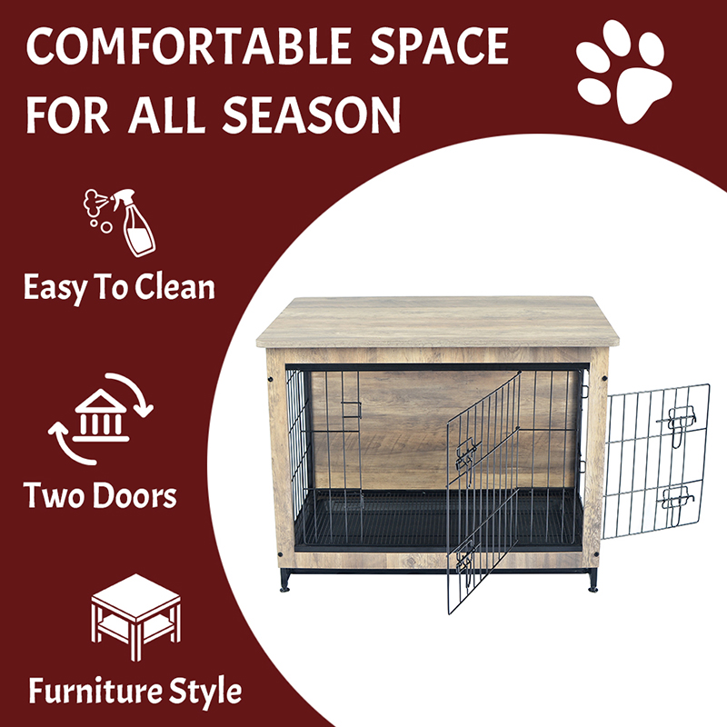 Ivoor indoor grote houten meubels stijl metalen honden krat Ivoor indoor grote houten meubels stijl metalen honden krat