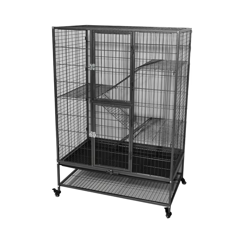 Grote zware 2/3/4-laags metalen binnenbuis kattenkooi met wielen Grote zware 2/3/4-laags metalen binnenbuis kattenkooi met wielen