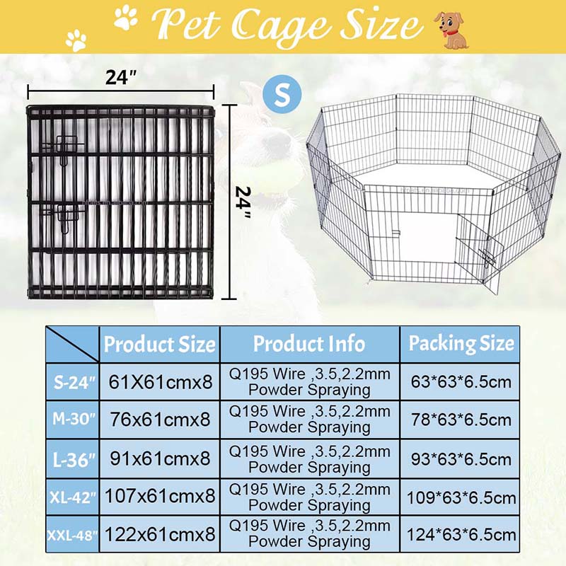 8 panelen metalen hek vouwbare draadhond 8 panelen metalen hek vouwbare draadhond