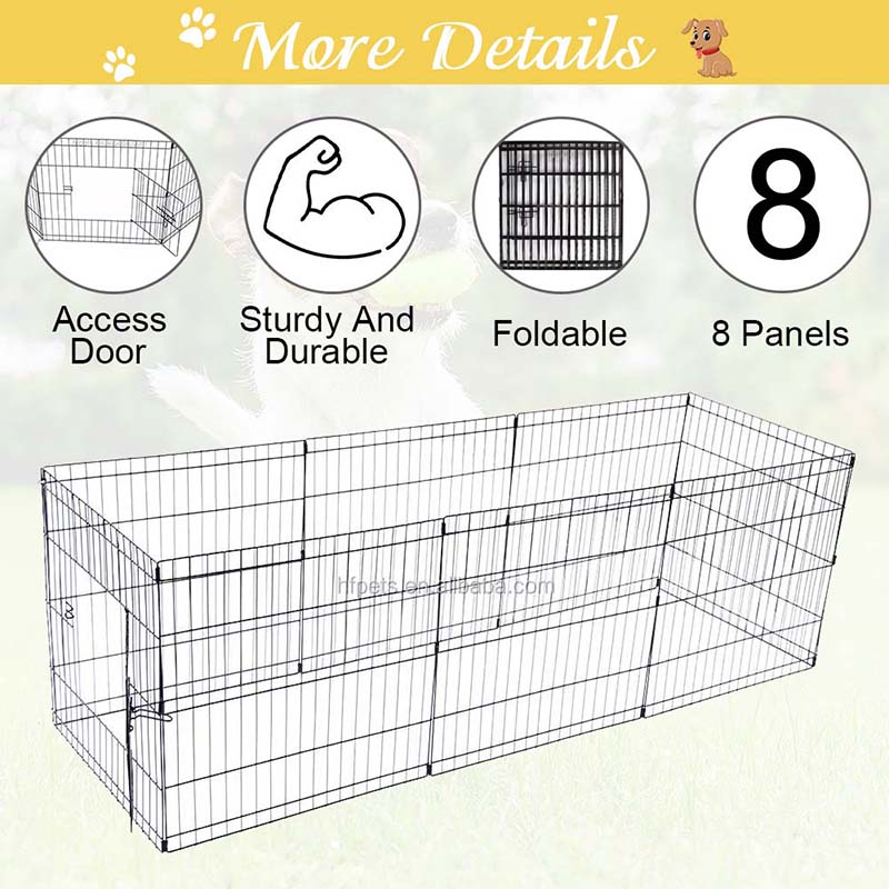 8 panelen metalen hek vouwbare draadhond 8 panelen metalen hek vouwbare draadhond