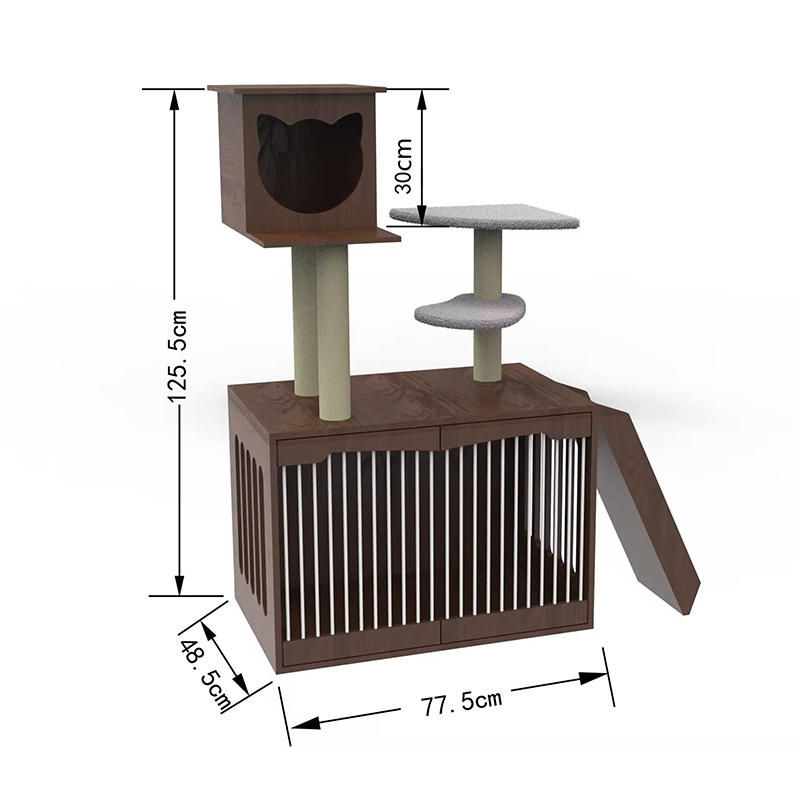 Houtkat toren condo klimframe binnen kattenboom Houtkat toren condo klimframe binnen kattenboom