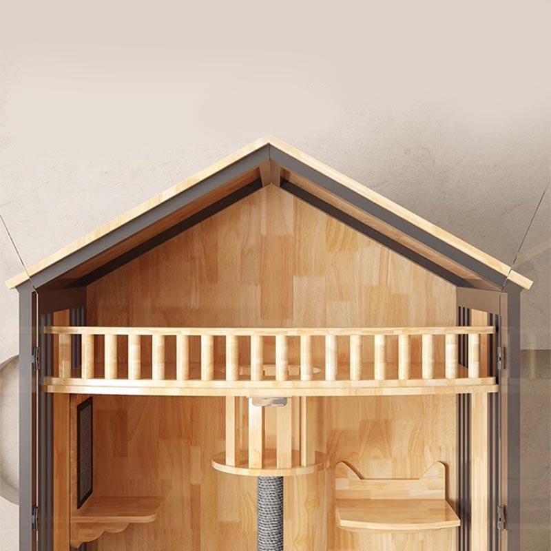 Multi-laags houten villa kooi indoor kattenboomtoren Multi-laags houten villa kooi indoor kattenboomtoren