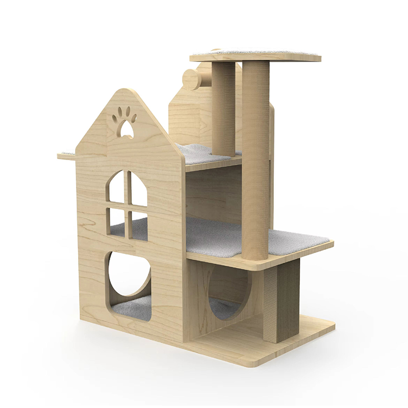 Indoor Wood Tower Cat House met klimmende sisal krassende palen Cat Tree Indoor Wood Tower Cat House met klimmende sisal krassende palen Cat Tree