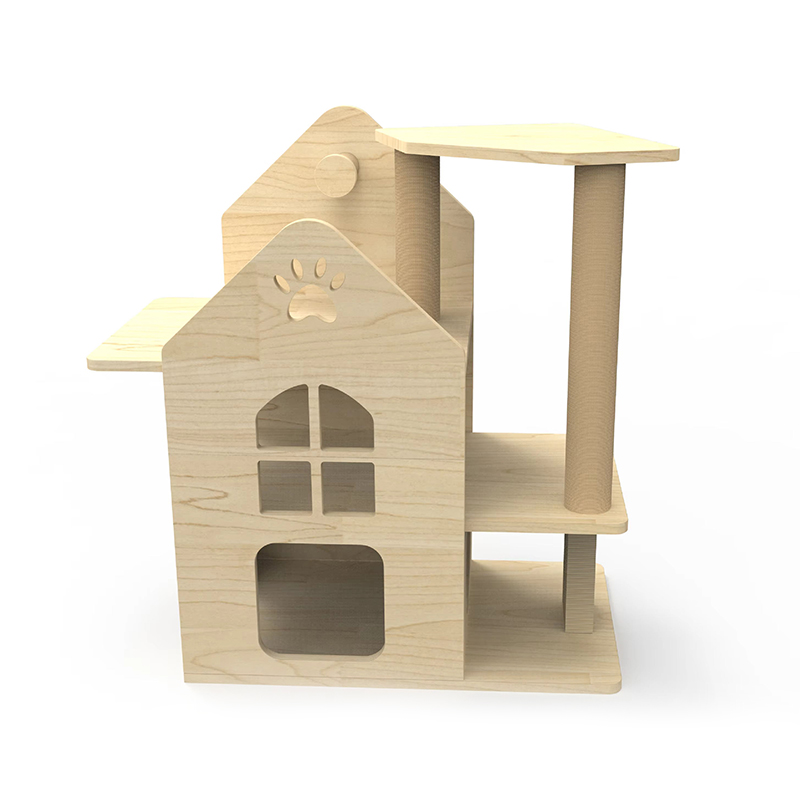 Indoor Wood Tower Cat House met klimmende sisal krassende palen Cat Tree Indoor Wood Tower Cat House met klimmende sisal krassende palen Cat Tree