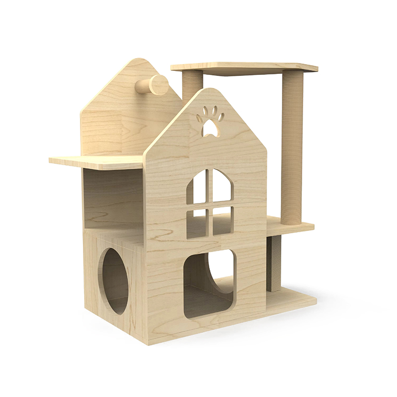 Indoor Wood Tower Cat House met klimmende sisal krassende palen Cat Tree Indoor Wood Tower Cat House met klimmende sisal krassende palen Cat Tree