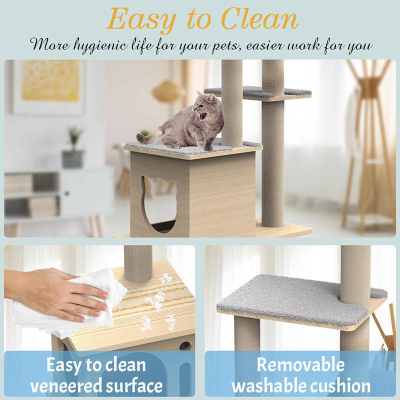 Binnenhouttoren met klimmende zuskrabpalen katboom Binnenhouttoren met klimmende zuskrabpalen katboom