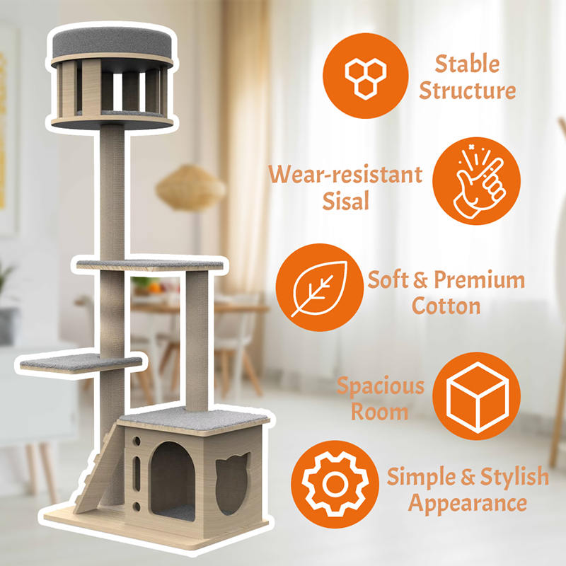 Binnenhouttoren met klimmende zuskrabpalen katboom Binnenhouttoren met klimmende zuskrabpalen katboom