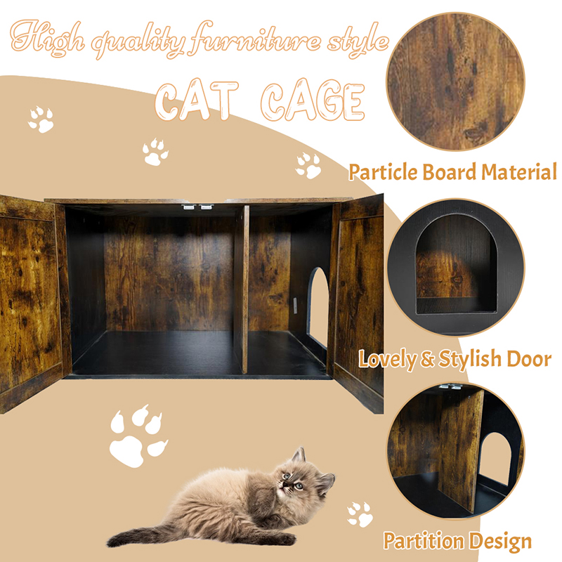 Binnenmeubels katten kooi met deler kuilkastje Binnenmeubels katten kooi met deler kuilkastje