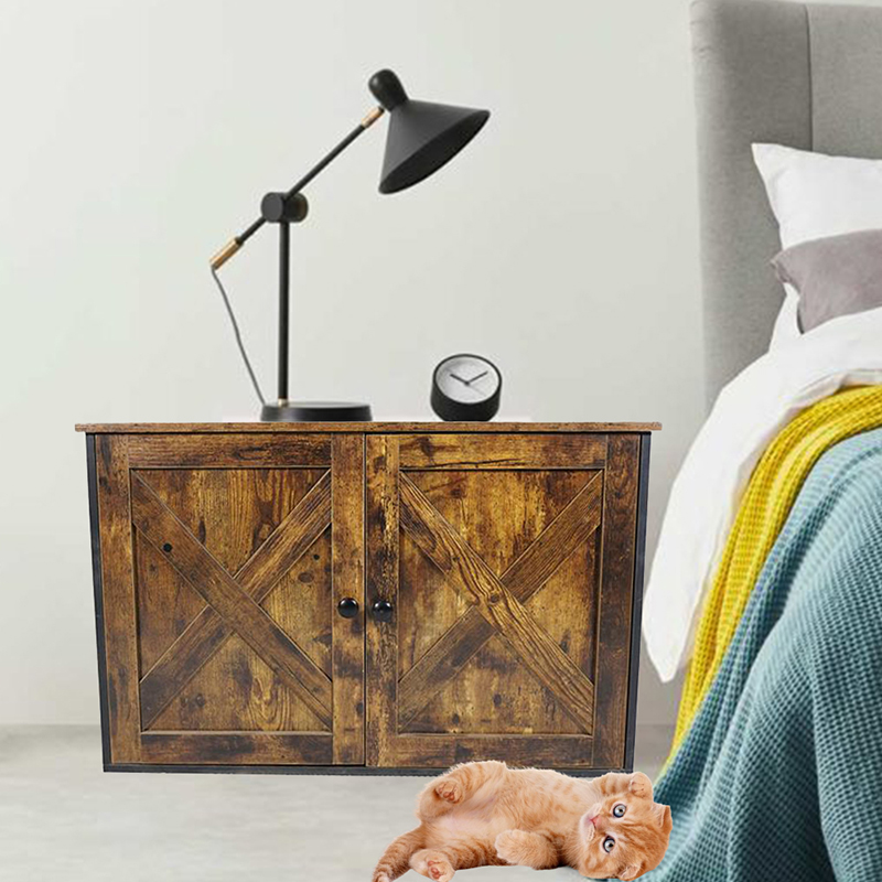 Binnenmeubels katten kooi met deler kuilkastje Binnenmeubels katten kooi met deler kuilkastje