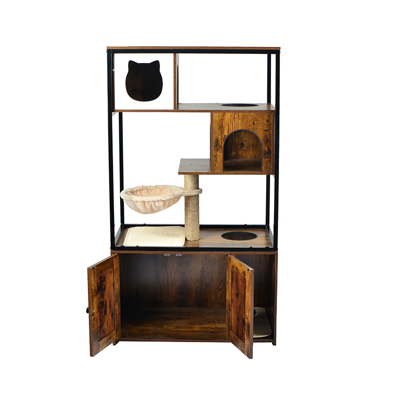 Indoor Cat Tower Condo Cat Tree met hangmat en nestkast Indoor Cat Tower Condo Cat Tree met hangmat en nestkast