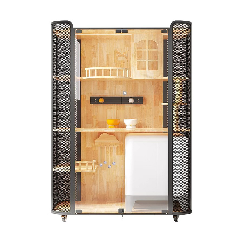 Rubberen hout kattenhuis kast panoramische villa kooi