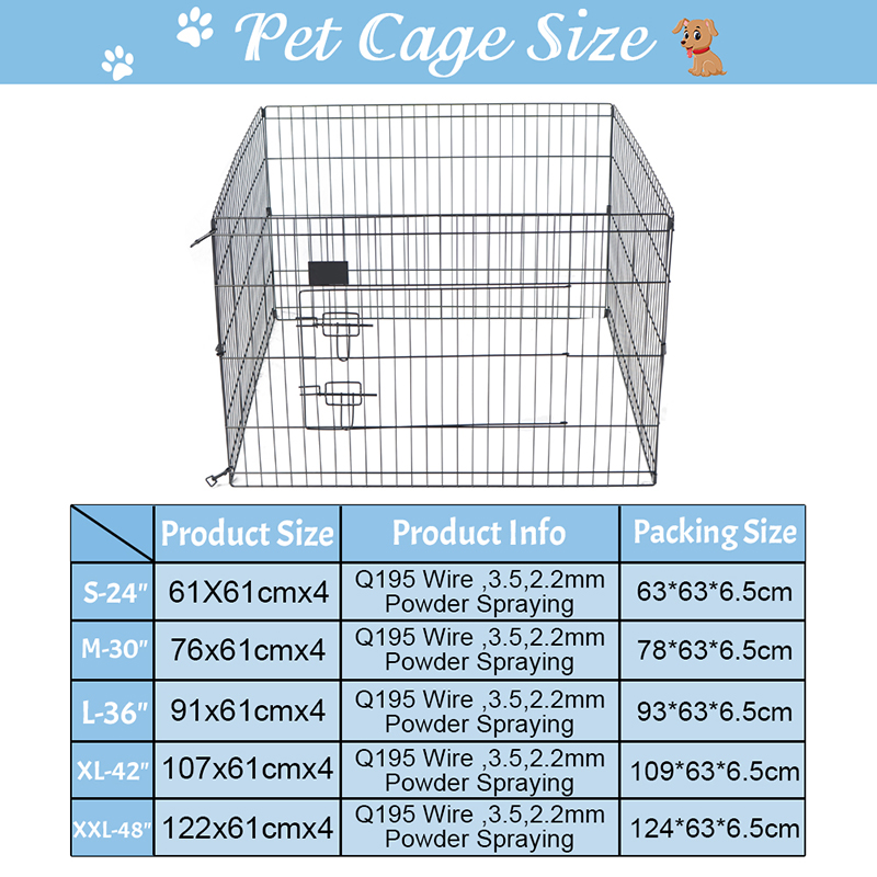 4 panelen opvouwbare draad metalen hond -playpen 4 panelen opvouwbare draad metalen hond -playpen
