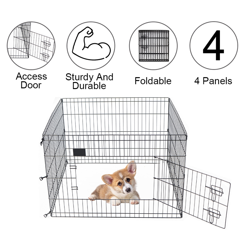 4 panelen opvouwbare draad metalen hond -playpen 4 panelen opvouwbare draad metalen hond -playpen