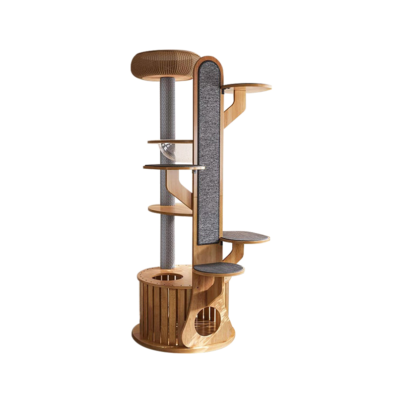 Cactus vorm hout klimframe vaste kattenboom met ruimtecapsule