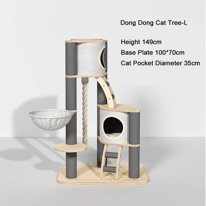 Torenbodem tot plafond binnen vaste houten klimframe kattenboom Torenbodem tot plafond binnen vaste houten klimframe kattenboom