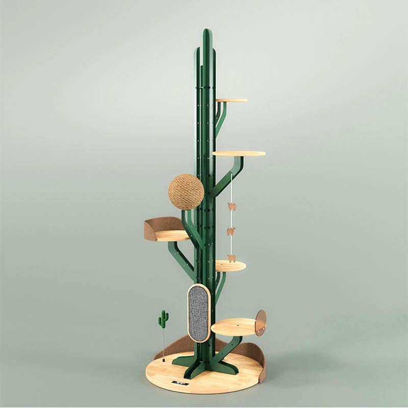 Cactusvorm Cat Tree klimframe met krasbord Cactusvorm Cat Tree klimframe met krasbord