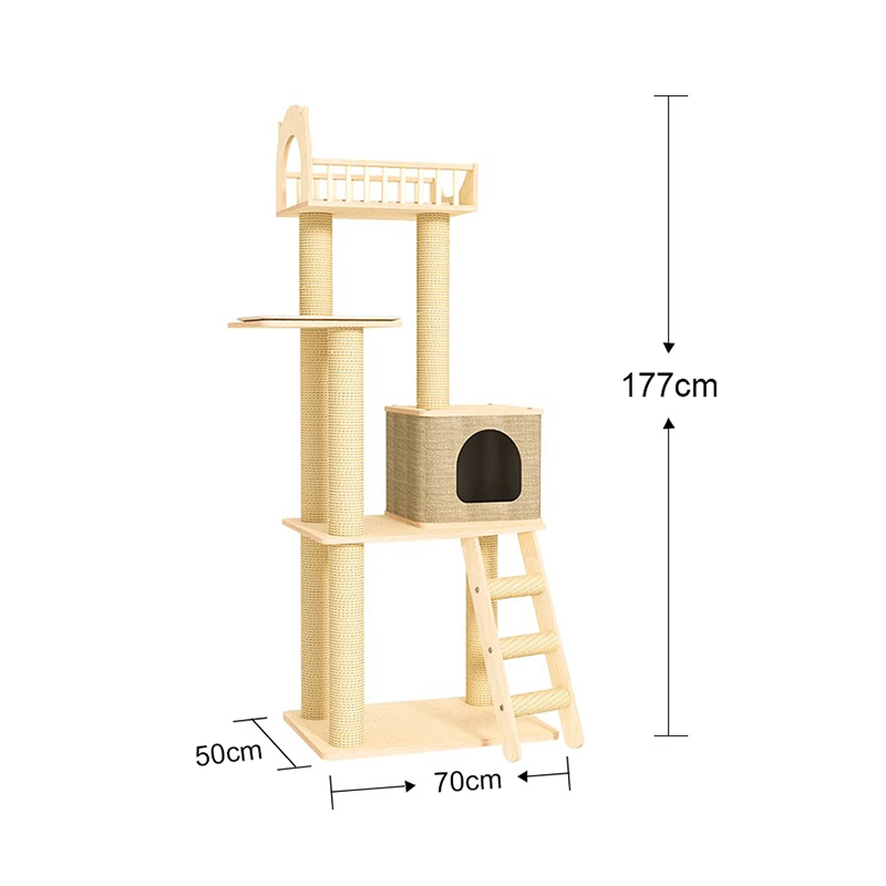 Vloer tot plafond houten condo klimframe kattenboomtoren Vloer tot plafond houten condo klimframe kattenboomtoren